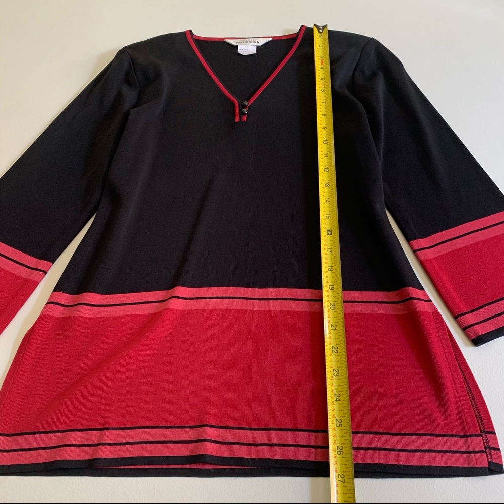 Exclusively Misook V-Neck Pullover Colorblock Top - image 2